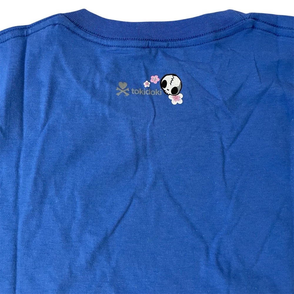 Tokidoki Red Hair Cloud Girl w/ Geisha Arm Tattoo Teens’ Large Blue Shirt NWT - Picture 4 of 5